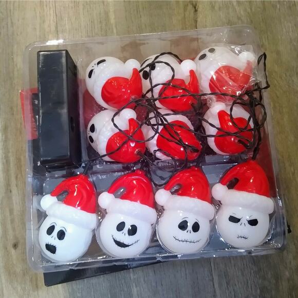Disney Nightmare Before Christmas Jack Skellington Santa String Lights 10 ct Box - Picture 3 of 4